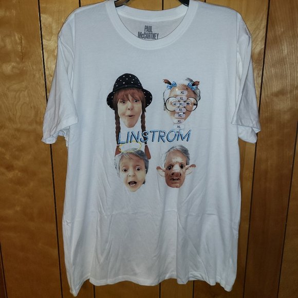 Paul McCartney Official Linstrom Graphic T-Shirt XL White Unisex Brand New D1 - Picture 2 of 6